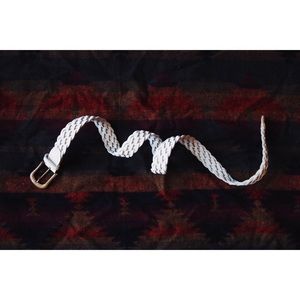 VTG White Woven Leather Belt / Size XS-S